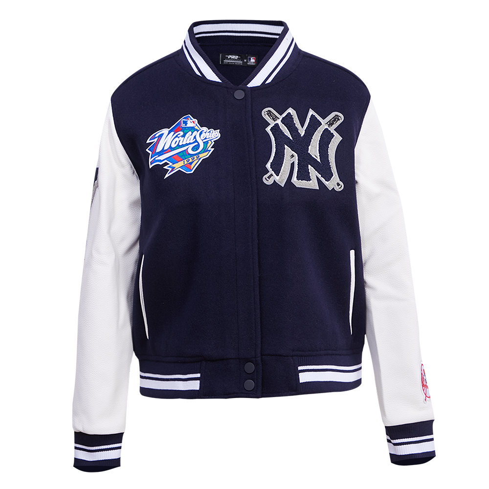 MLB NEW YORK YANKEES MASHUP WOOL WOMEN S VARSITY JACKET MIDNIGHT NAVY Pro Standard