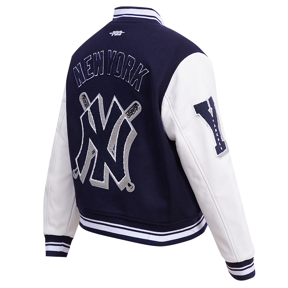 Navy Blue New York Yankees Pro Standard Logo Mashup Wool Varsity Heavy Jacket L