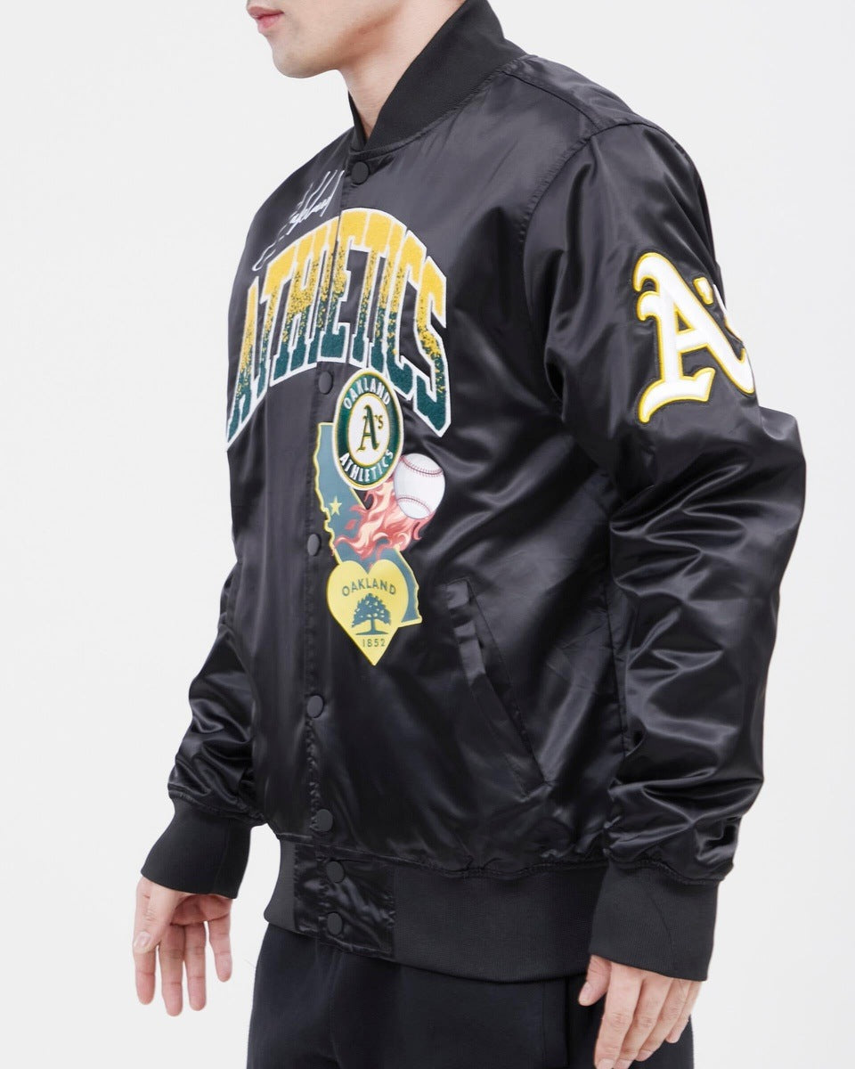 MLB OAKLAND ATHLETICS HOMETOWN MEN'S TRACK JACKET (BLACK) – Pro