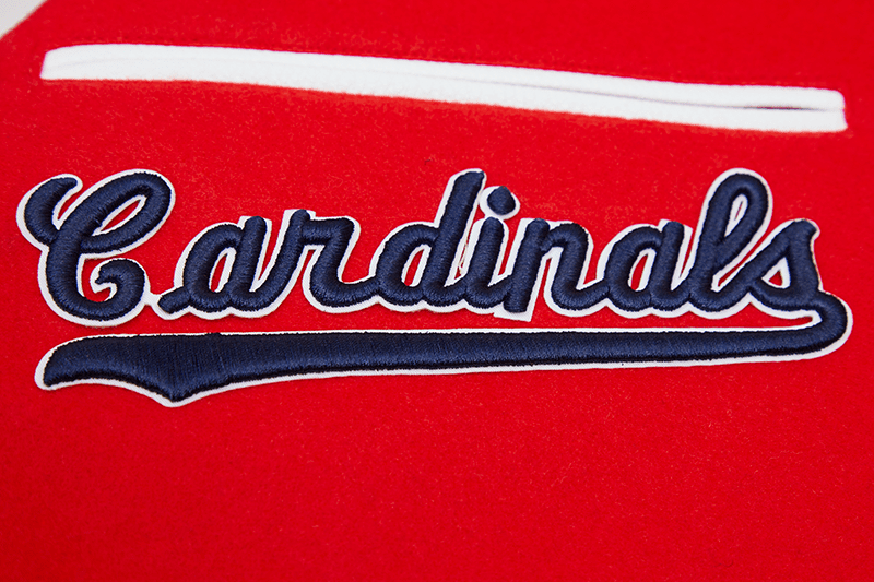 MLB ST. LOUIS CARDINALS HOMETOWN WOOL MEN´S VARSITY JACKET (RED / WHIT –  Pro Standard